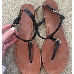 Coach Black Leather Women's Sandals
